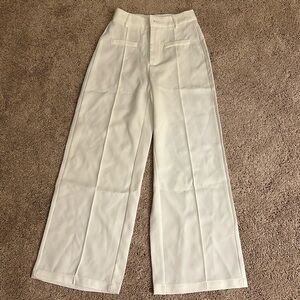 SHEIN high waisted wide leg white pants